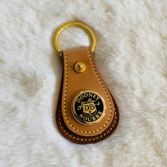 Dooney and Bourke Key Ring Fob Brown Leather - Picture 1 of 4